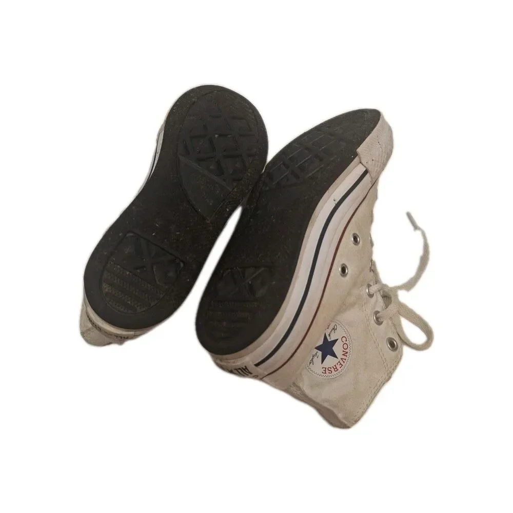 CONVERSE ALLSTAR Youth 3 White High Tops Chuck Taylor Casual Sneakers Shoes